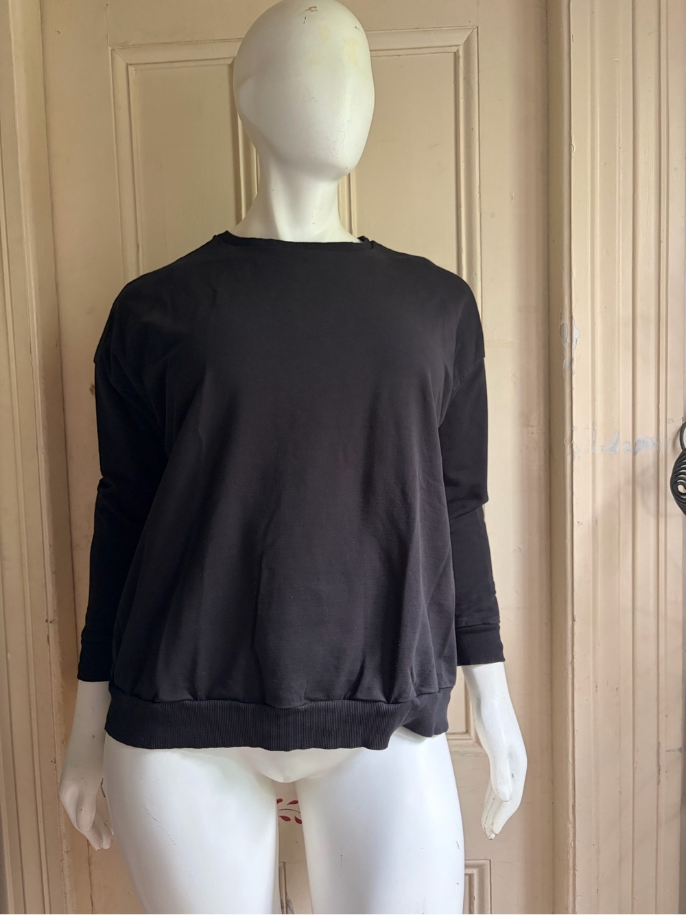 Universal Standard Black Crewneck Pullover Lauren Sweatshirt